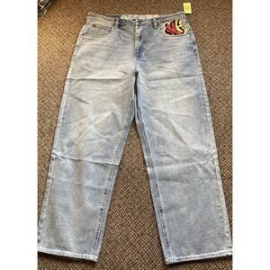 Ninth Hall Ambush Embroidered Light Blue Mens Size 38(waist) Wide-Leg New